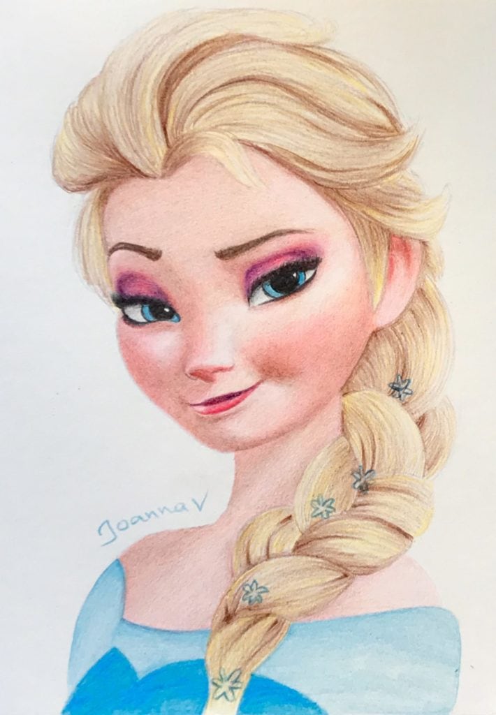  Drawing Elsa with my kid s pencils - Ioanna Ladopoulou Art Design