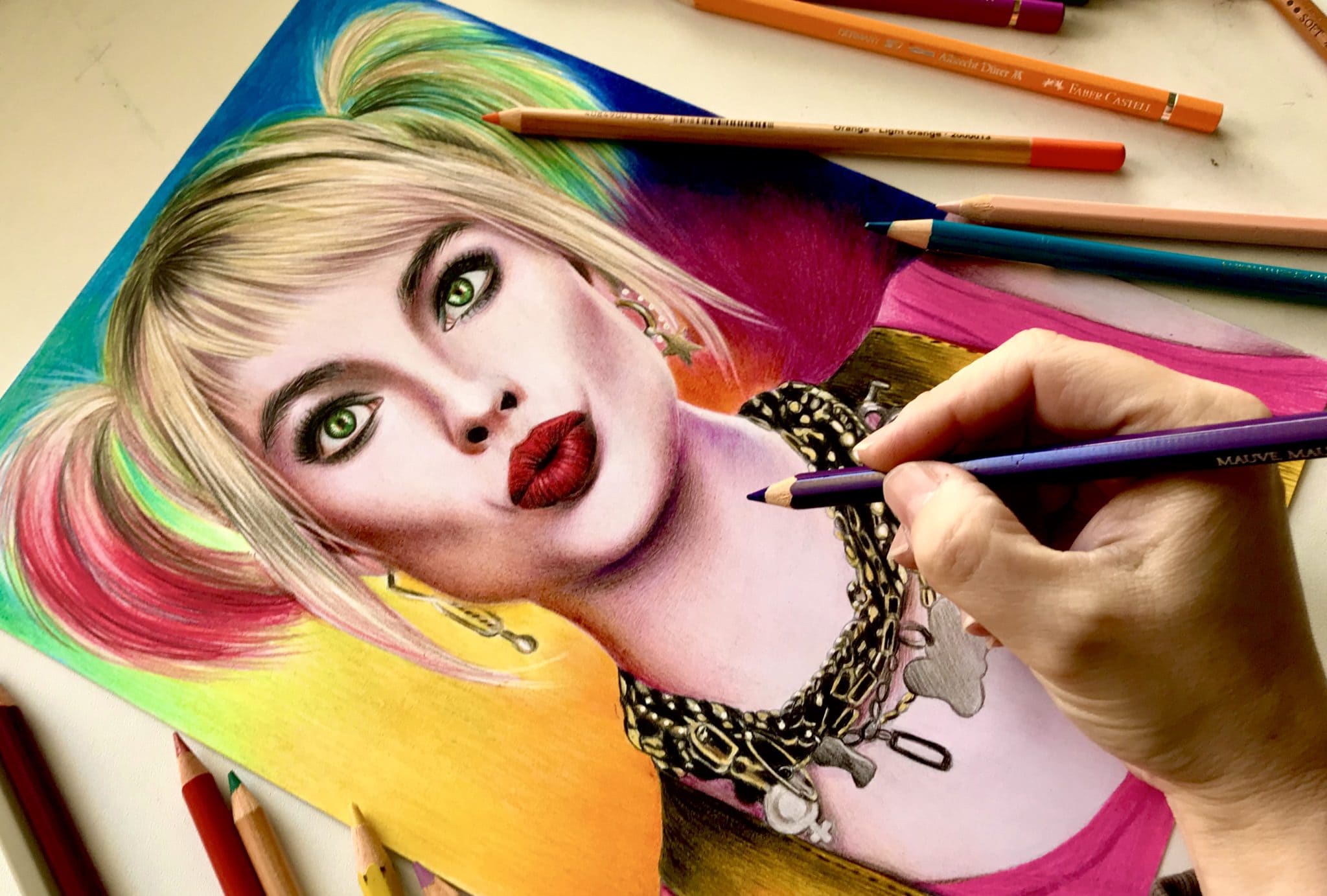 Drawing Margot Robbie as Harley Quinn Ioanna Ladopoulou Art & Design