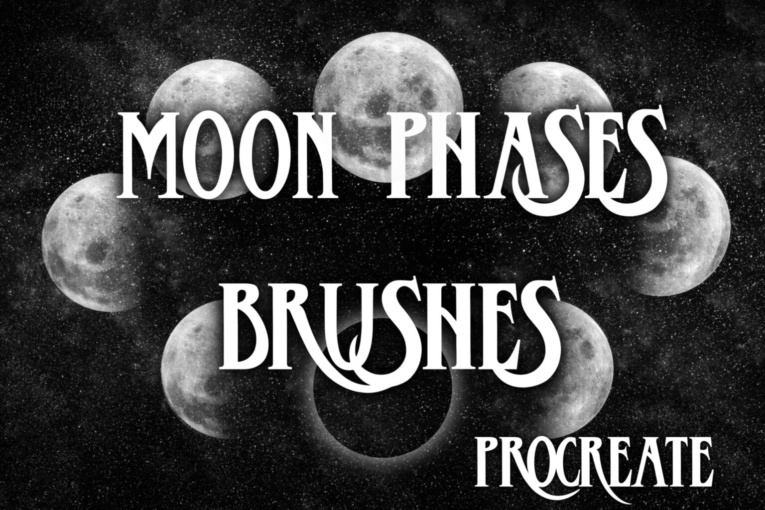 Moon Phases Brushes - procreate bushes - portfolio - Ioanna Ladopoulou