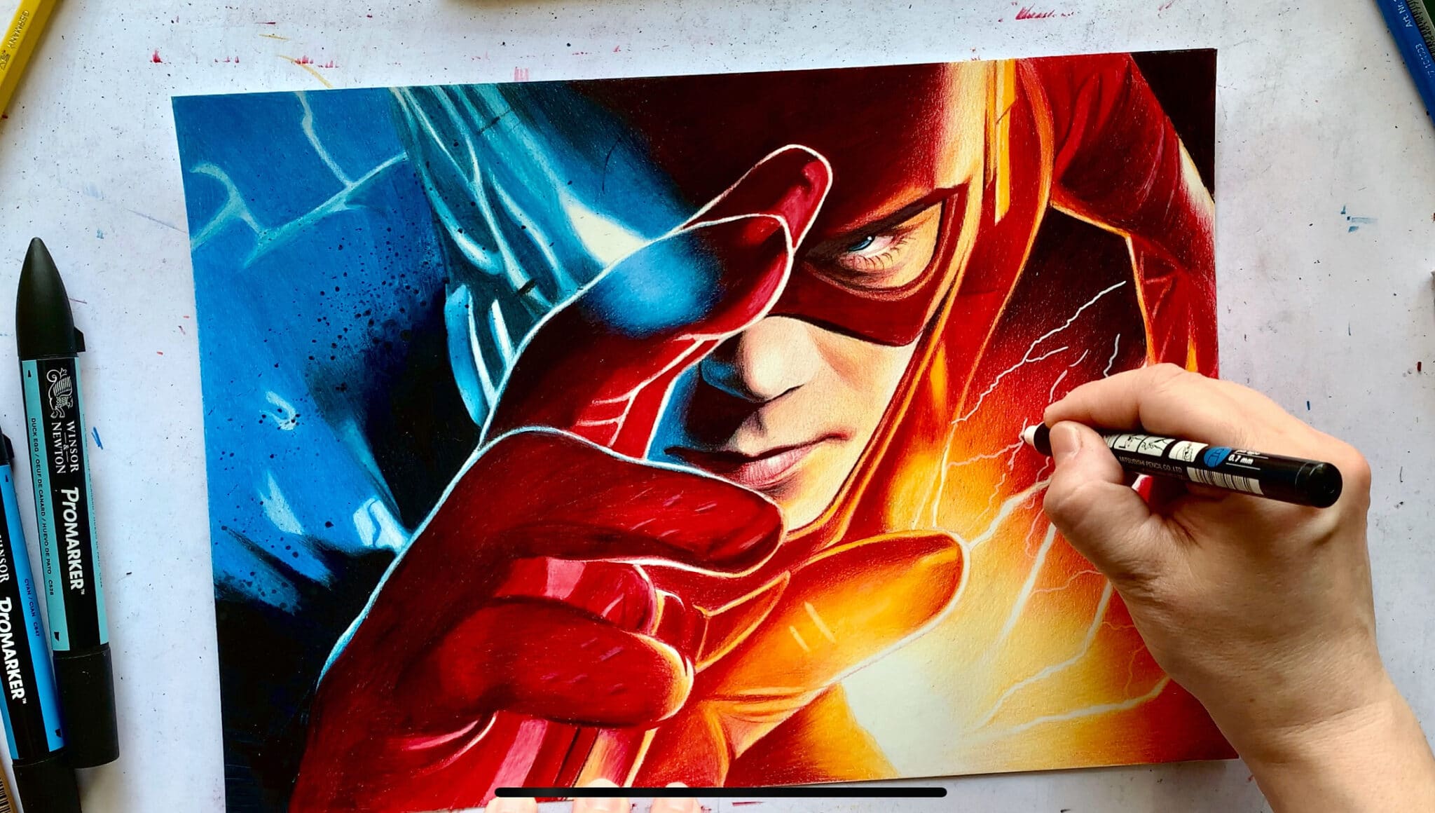  Drawing the Flash motion blur effect - Ioanna Ladopoulou Art Design