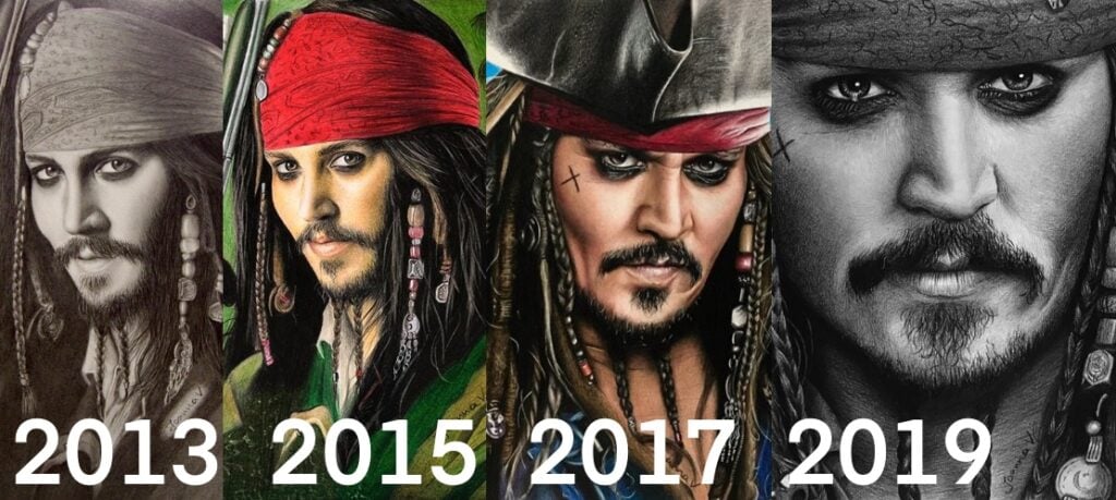 Drawing Johnny Depp as Captain Jack Sparrow vol.4 - Ioanna Ladopoulou – Art  & Design