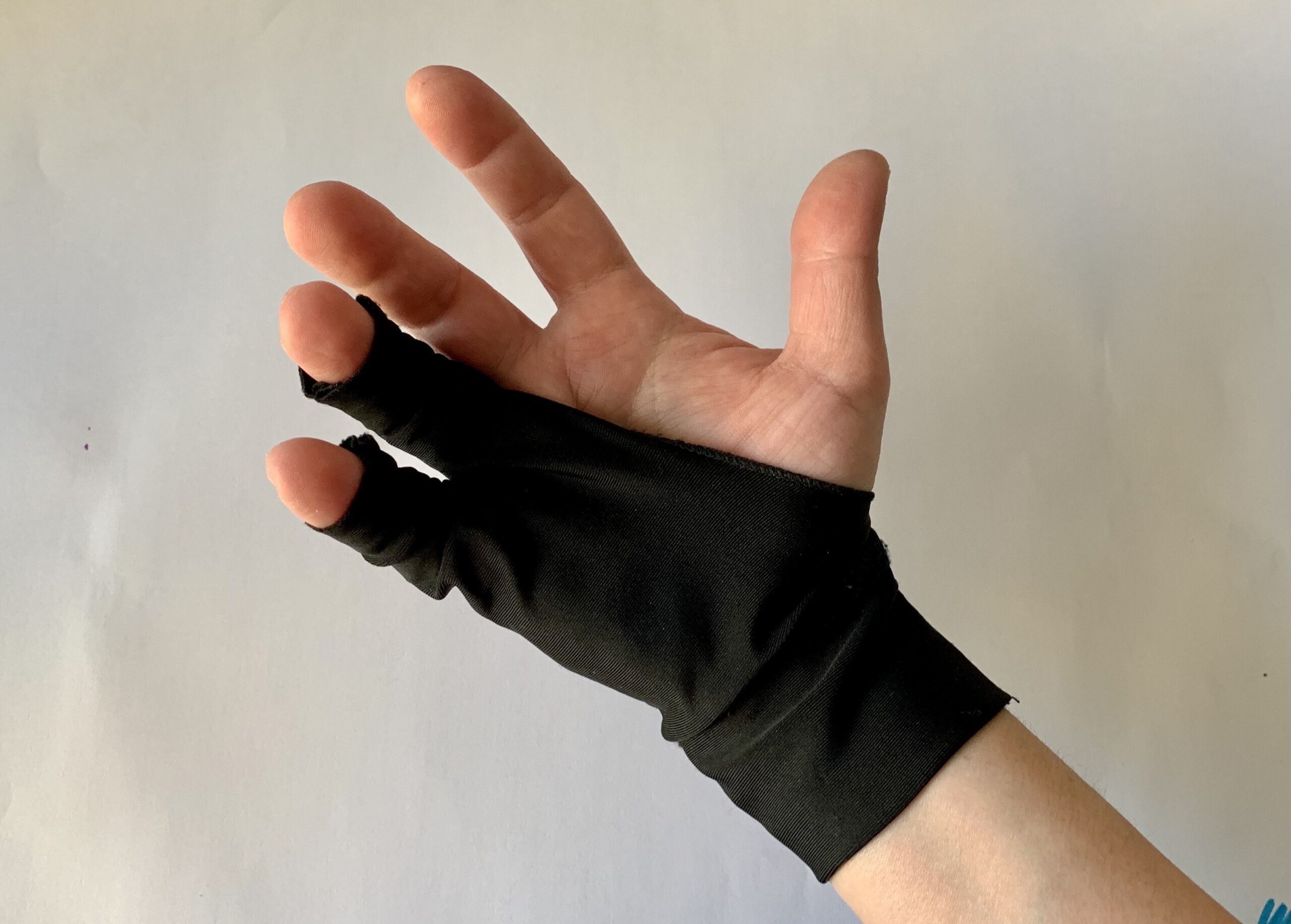 Black Two-finger Dirt Proof Glove Artist Design Drawing Glove